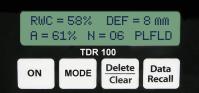 Pantalla del medidor de humedad de tierra TDR-100.